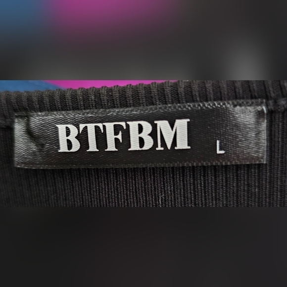 NWOT Black Cutout Bodycon Midi Dress LARGE - Picture 5 of 6